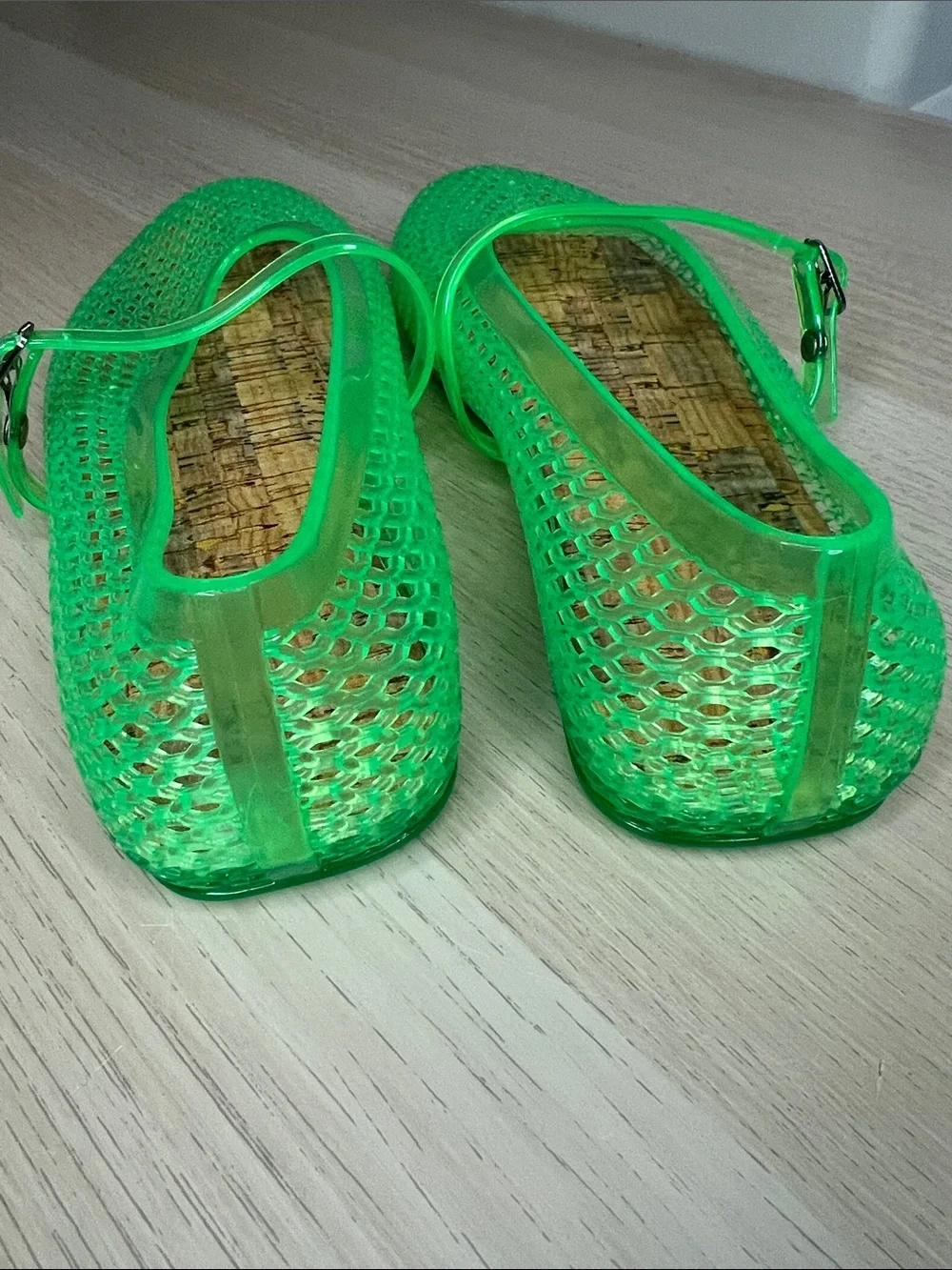 Transparent Green Jelly Mary Jane Flats, Women’s Size 7, Forever